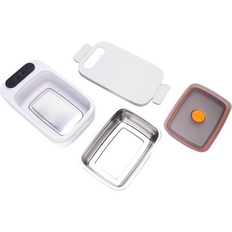 Boîte à déjeuner chauffante en acier inoxydable 304, alimentée par batterie, électrique sans fil, chauffe-plats Portable pour le travail en voiture, pique-nique, utilisation en extérieur