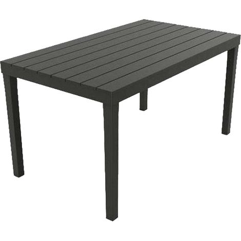 Dmora Gartentisch Vasto, Rechteckiger Esstisch, Mehrzweck-Gartentisch für den Innen- und Außenbereich, 100 % Made in Italy, Cm 138x78h72, Anthrazit