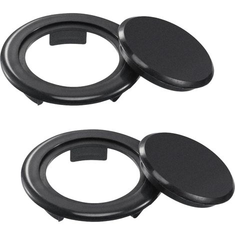 Lot de 2 inserts de table pour parasol de 2 pouces avec capuchon, ensemble de bagues de trou de parapluie standard pour patio extérieur, verre, terrasse et table de jardin (Noir, 42mm-65mm) (1/5)