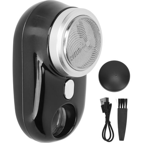 Mini tondeuse barbe IPX7 rechargeable USB, taille poche portable, coupe-barbe de voyage, cadeau pour père mari noir (1/5)