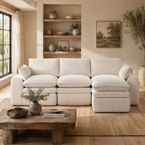 Divano modulare 3 posti in corduroy con tasche OKMYHOME (1/5)