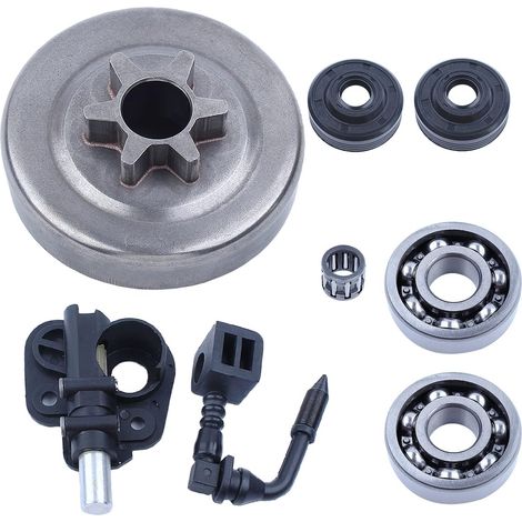 Kit Adefol 3/8"-6T tambour d’embrayage, roulement et joint de pompe à huile pour tronçonneuses Husqvarna 350 351 352 370 371 390, pièces de rechange pour 530047061, 530047061, 530071259, 530071259, 50 (1/5)