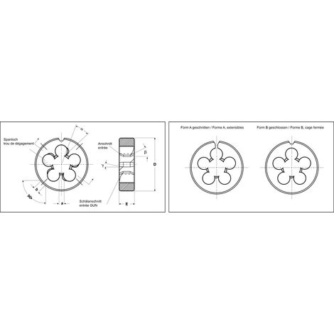 Völkel Schneideisen Typ VS, HSS, DIN 223, M10x1,5, Ø 30 mm (1/3)