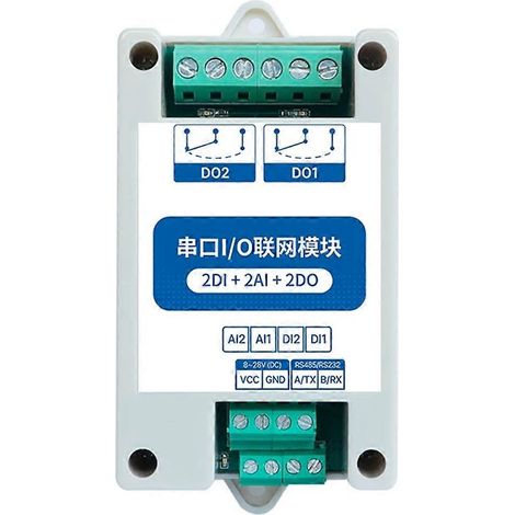 MA01-AACX2220 Modules d'E/S réseau Modbus RTU RS485 2 entrées/sorties + 2 entrées analogiques + 2 sorties analogiques avec port série pour automate programmable/écran tactile 2 sorties commutateur (1/5)