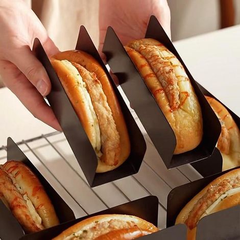 2 vielseitige, antihaftbeschichtete U förmige Backformen zum Backen von Schweinekotelett Röllchen und Baguettes leicht zu lösen platzsparend la (1/2)