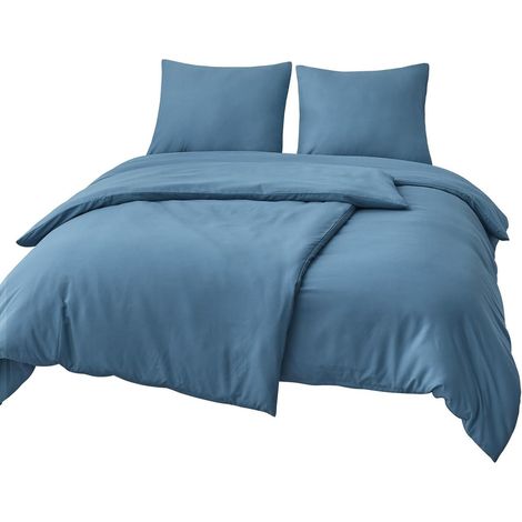 Bettwäsche 135x200 Mikrofaser 2x 135x200cm 2x 80x80cm 05 Denimblau (1/5)