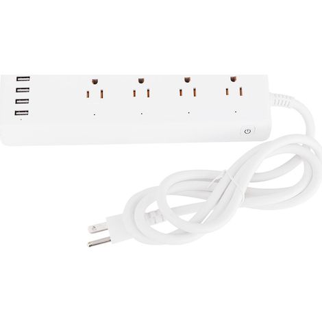 Prise intelligente WiFi 120V avec 4 ports USB et 4 prises US, télécommande, chargeur multiprise programmable.