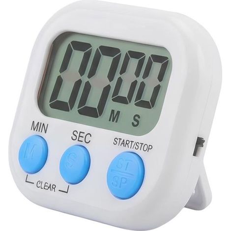 Minuteur Électronique 100 Minutes Aimanté avec Affichage Digital Blanc (1/4)