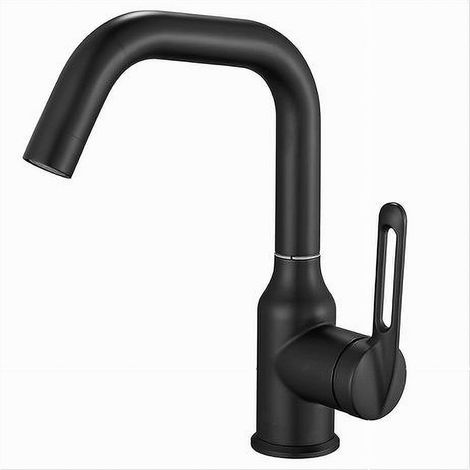 Cleafe - Rubinetto Da Cucina Monocomando Miscelatore Girevole Lavello Nero Satinato 87258 - (1/5)