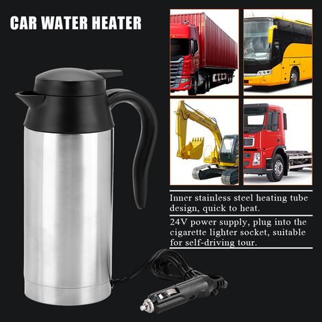 Bouilloire Portable 750ml 24V pour Voiture Camion Chauffante à Eau, Gourde Isotherme pour Thé Café Boisson Chaude (1/5)