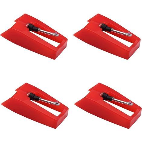 Ensemble de 4 aiguilles de rechange pour platine vinyle, assurant une lecture précise et une expérience d'écoute optimale. (1/5)