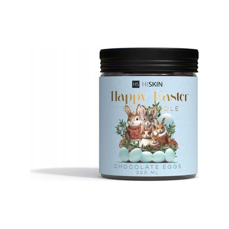 Vela de soja Hiskin Home Happy Easter con forma de huevos de chocolate, 200 ml.