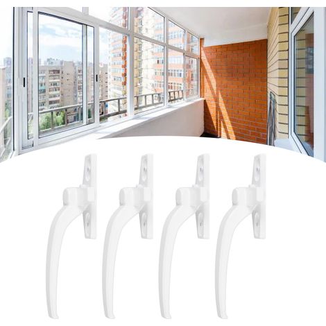 Poignée de Fenêtre en Aluminium Alloy pour Fenêtres Battantes à Ouvrant Plat avec sécurité Type Gauche Blanc Paquet de 4 (1/5)