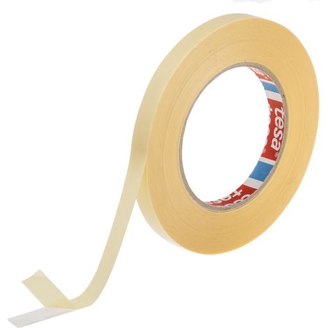 Tesa – Ruban adhésif double face 12mm x 50m – Force d'adhérence 15 N/cm – Pour surfaces lisses et bois – Température max +80°C