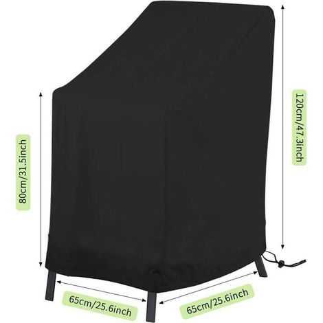 Housse de Fauteuil de Jardin Empilables 65x65x120/80cm 210D Meuble en Tissu Oxford Housse de Protection chaises Étanche Résistance au Vent Anti-UV pour Couverture Chaise Jardin housse de chaise (1/5)