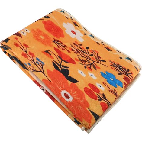 Tapis couloir polyester fibre absorption eau motif fleur – Chambre salle bain jaune, décoration (1/2)