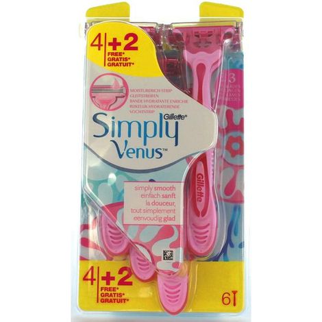 GILLETTE VENUS SIMPLY 3 RASOIO USA & GETTA 4+2 PZ.