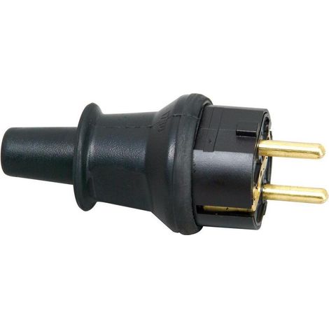 KOPP Schutzkontakt-Stecker 173016008 groß, mit Knickschutz, schwarz (1/5)