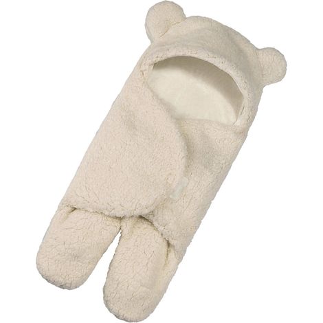 Babyschlafsack in Aprikosenfarbe mit Bärenmotiv, dick gefüttert, weich, warm und leicht, ideal für Kinderwagen und Outdoor-Aktivitäten. Maße: 65 x 71 cm (25,6 x 28,0 Zoll), für Babys von 3 bis 6 Monat (1/5)