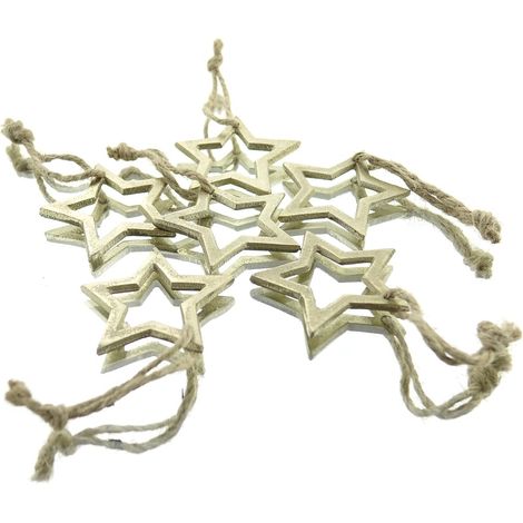 Freese – Suspensions de Noël étoiles dorées – Métal, Ø 5 cm, lot de 6