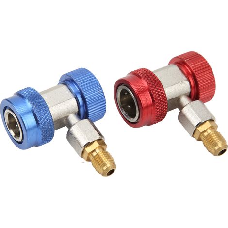 2x Raccord rapide réglable pour climatisation R134A, adaptateur haute et basse pression (1/5)
