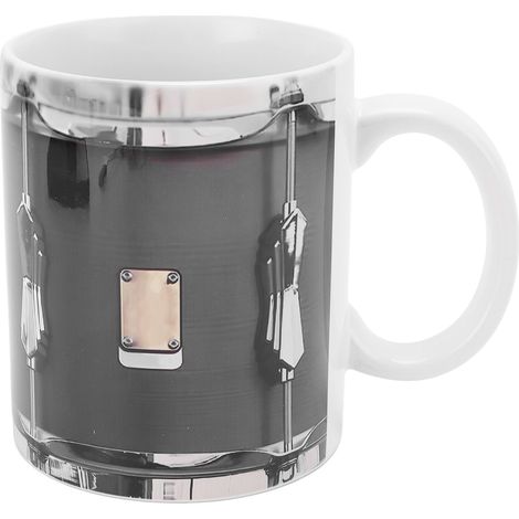 TARSHYRY Lustiger Schlagzeuger-Becher 11oz Vintage Keramik Multifunktionaler Schlagzeuger-Kaffeebecher für Musikliebhaber Schwarz (Weiß).