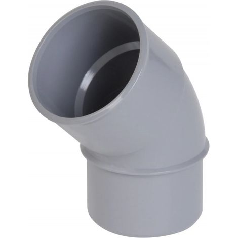 Nicoll – Coude PVC 45° mâle-femelle 32 mm – Raccord pour évacuation eaux usées – À coller – Couleur gris (1/4)