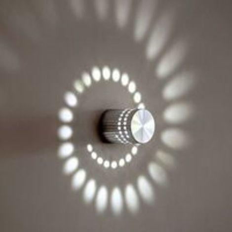 Spiralförmige LED-Wandleuchte, 3 W, modernes Design für Schlafzimmer, Flur, Korridor, Bar, Café, Wohnzimmer (weißes Licht) [Energieklasse A+] (1/5)