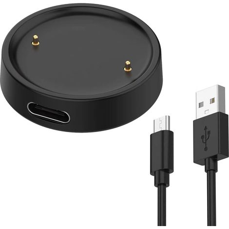 Chargeur Montre USB C Compatible avec Amazfit Active 2/Bip 6 Chargeur Magnétique Portable Remplacement pour Station de Charge avec Type C Câble Chargement Séparé de 1 m Accessoires (Noir)