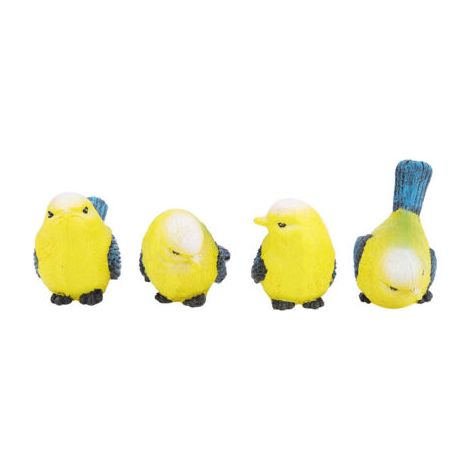 Ensemble de 4 statues de jardin en résine représentant des oiseaux, sculpture d'extérieur, décoration pour pelouse et jardin (1/5)
