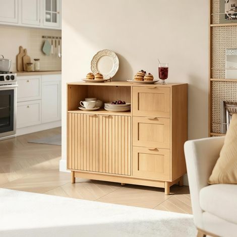 Buffet de cuisine spacieux, armoire de salon avec rangement polyvalent, meuble de rangement pour séjour et salle à manger (1/5)