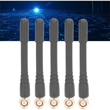 5 Pièces Antenne Haute Gain Connecteur SMA Mâle Coudé Omnidirectionnel pour Réseau Sans Fil