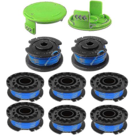 Lot de 8 bobines de fil pour coupe-bordures Greenworks 24V 40V 80V avec 2 capuchons de rechange (1/5)