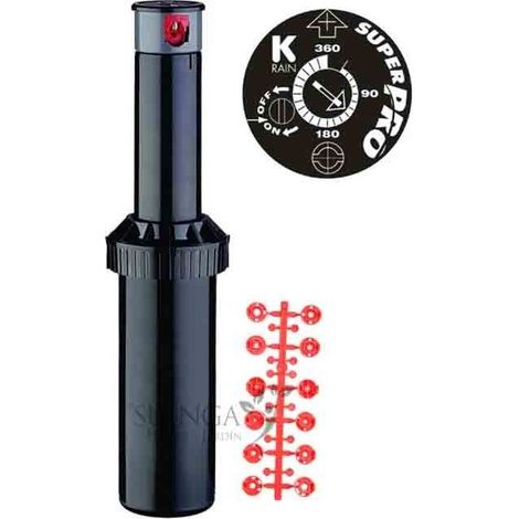 Irrigatore KRain SuperPro 3/4''  Portata da 7,90 a 14,9 m  Irrigatore a turbina con angolo regolabile  Controllo del flusso