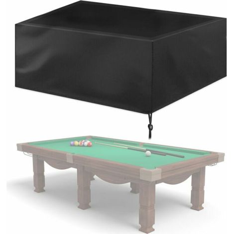 Housse de table de billard étanche housse de protection anti-poussière Oxford housse de meubles pour intérieur et extérieur 287x155x82cm, noir (1/5)