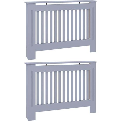 Cubierta de Radiador 2 pcs Gris 112 x 19 x 81,5cm vidaXL