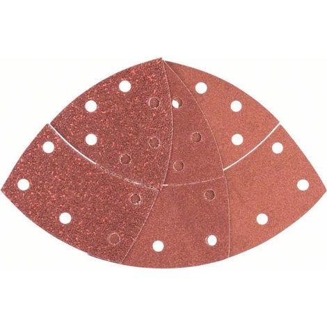 BOSCH - 10 FOGLI ABRASIVI 102x62,93MM PER PALMARI GRANA 40/120/180 11 FORI