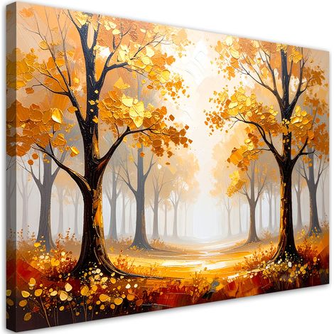 Tableau déco Arbres dorés dans le parc Paysage 100x70 (1/4)