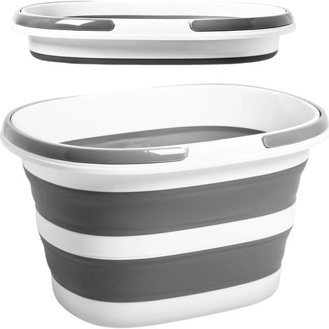 Seau Pliable - 28 L - En Silicone Souple - Pour Camping Bateau Caravane - Seau Multifonctionnel Compact - 1 Pièce