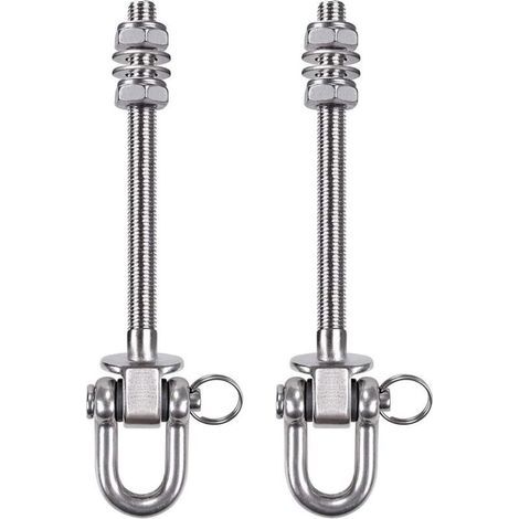 - Cintre Robuste en Acier Inoxydable - Capacité de 300kg - 23,5 cm x M10 - Crochets pour balançoire en Bois et en Acier - pour hamac de Yoga, hamac, Sac de Frappe, véranda (1/5)