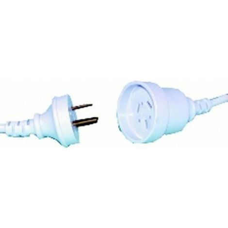 Rallonge électrique blanche de 3 m, compatible 240 V, 10 A, de haute qualité, avec bride (1/5)