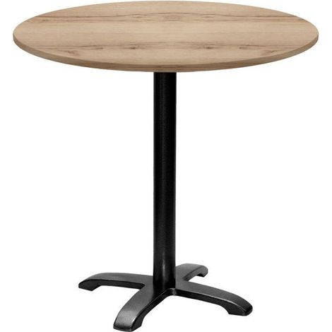 Table ronde Ø 80 cm - modèle Bazila chêne delano