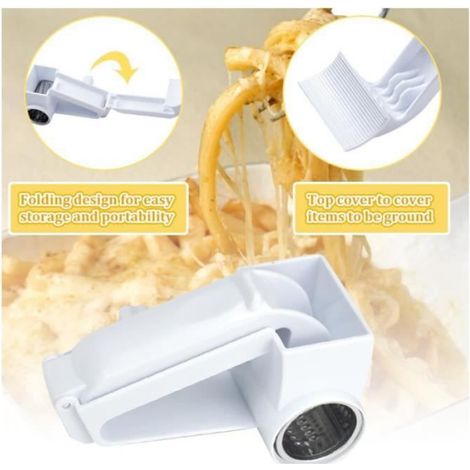 Rape à Fromage - Blanc - 3 Lames en Acier Inoxydable - Compacte - Lavable au Lave-Vaisselle (1/4)