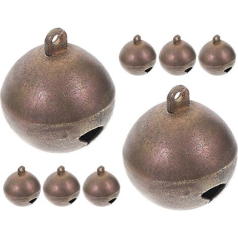 Petites clochettes en cuivre compatibles avec les colliers pour chiens, décoration compatible, lot de 8 pendentifs clochettes vintage (1/5)