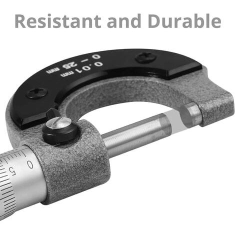 RHAFAYRE Präzisionsmikrometer 25–50 mm zur Außendurchmessermessung, Außenmikrometer mit 0,01 mm Auflösung, Messwerkzeug für Kfz-Mechanik und Fahrzeugwartung (1/5)