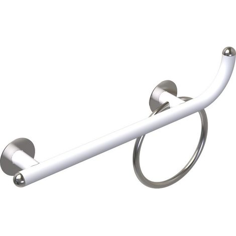 Maniglia bagni disabili cm50 destra giotto inox bianco opaco (1/3)