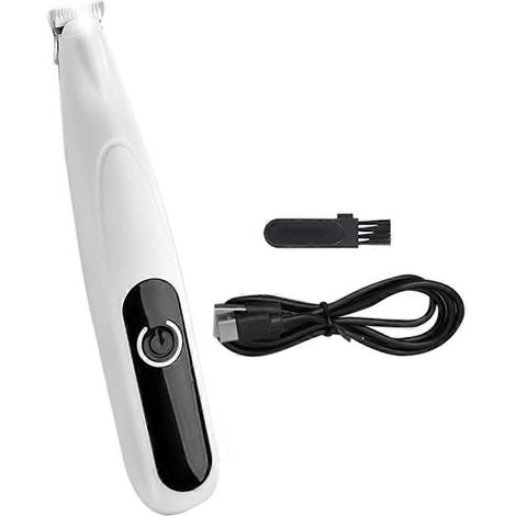 Tondeuse électrique pour poils d'animaux (chiens et chats), avec lumière LED pour les pattes et les oreilles, couleur blanche, pour une utilisation dans le cadre des soins quotidiens des animaux de co (1/5)