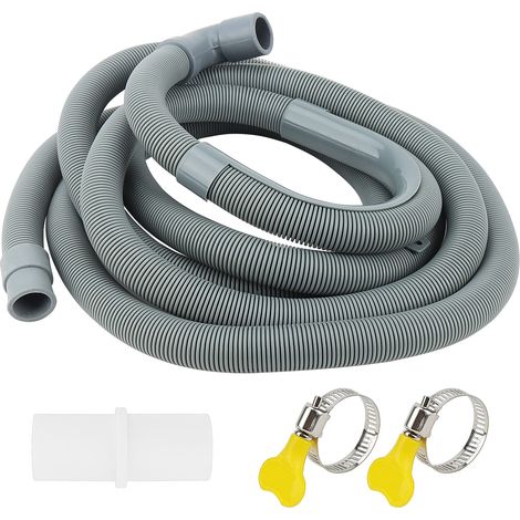 Rallonge de Tuyau de Vidange 3,5 m, Tuyau Universel Ø 22 mm avec Raccord et 2 Colliers, pour Machine à Laver et Lave-Vaisselle (1/5)