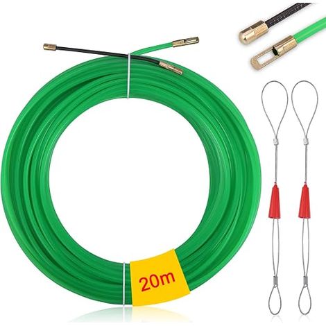 Fish Tape, Electric Wire Puller, Electrician Wire Puller, 4 mm Electrician Needle with Cable Harness for Insulating Pipes for Dry Walls (1/5)