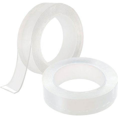 Lote de 2 cintas adhesivas de doble cara extra fuertes 3M - Multifuncionales - Reutilizables y removibles - transparentes (1/4)